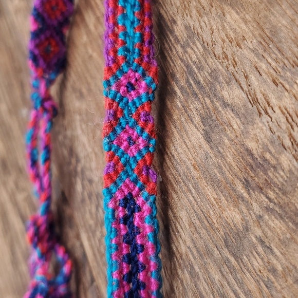 B2836 festive colorful afghan woven bracelet - Picture 2 of 2